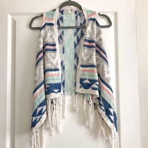 Girls southwestern open sweater